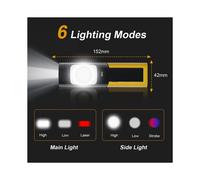 LED Work Light , Rechargeable Work Light with Magnetic Base, Portable Flashlight with Clip, Hook and 180 Rotation Stand