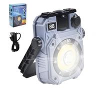 LED Work Light - Solar LED Work Light with Magnetic Base | Bright Flashlights with 5 Lighting Modes Portable Solar Powered Camping Lamp for Car Repair Floor Job Site Home
