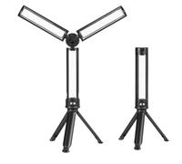LED Work Light with Stand, Tripod Work Light Foldable LED Rechargeable Work Light LED Inspection Light Portable LED Work Light Light Adjustable Tripod Lights for Car Repairing Reading Garage Emergency