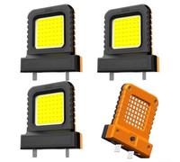 LED Work Lights, 4 Pieces, 21V Power Tool Lithium Battery Lamps, Bright Task Beams, Easy Carry, Work Lights, Workshops & Sites(Orange)