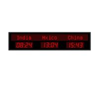 Led World Time Clock, Cities World Time Zones Clock, 12/24 Hours, Brightness Adjustable, City Can Be Changed, For Multinational Enterprises Hotels Office