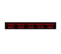 Led World Time Clock, Cities World Time Zones Clock, 12/24 Hours, Brightness Adjustable, City Can Be Changed, For Multinational Enterprises Hotels Office