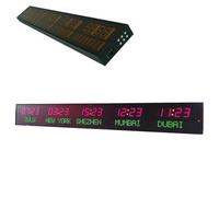 LED World Wall Clock with Digital Large World Time Display, Remote Control, and Adjustable Brightness for Multinational Hotels, Subways, Airports