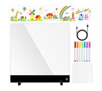 LED Writing Board For Notepad | Rechargeable Doodle Mat With 4 Modes For Writing And Drawing - Blurable LED Illuminated Drawing Board Lights With 7 Markers | Kids Boys Girls School Office Living Room