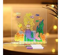 LED Writing Board | Transparent Acrylic Whiteboard | with 12-Color Pens and Foldable Stand | Erasable Whiteboard with Light | Suitable for Girl, Boy, Youth, Art Supplies, Classroom, Cafes, Trip