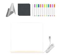 LED Writing Board, Transparent Notice Board, with 12-Colour Pens and Adjustable Folding Stand, LED Dry Erase Board, for Teenagers, Girls and Art Supplies, Classroom