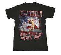 Led Zeppelin Colour Us Tour 1977 Official Tee T-Shirt Mens Unisex (X-Large) Black