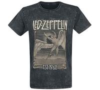 (M) Led Zeppelin T Shirt Faded Falling Band Logo new Official Mens Black