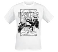 Led Zeppelin Icarus Burst Men T-Shirt White L, 100% Cotton, Regular