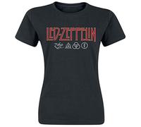 Led Zeppelin Logo & Symbols Girls Shirt Black XXL