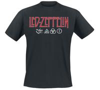 Led Zeppelin Men's Ledzeppelin_Logo & Symbols_Men_bl_ts: L T-Shirt Not Applicable, Black (Black Black), Large