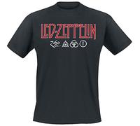 Led Zeppelin Logo & Symbols T-Shirt black L