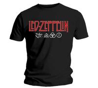 Led Zeppelin Logo & Symbols T-Shirt Black M