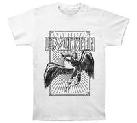 Led Zeppelin Men's Icarus Burst T-Shirt in White | Size: Small Led Zeppelin White S