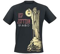 Led Zeppelin Men's Ledzeppelin_Hermit BL_TS: M T-Shirt, Black (Black Black), Medium (Size:Medium)