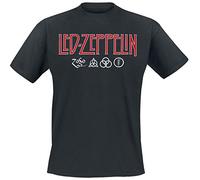 (M) Led Zeppelin T Shirt Logo and Symbols Band Logo new Official Mens Black
