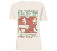 Led Zeppelin Men's Poster Cotton T-Shirt in Natural | Size: Large Led Zeppelin Natural L