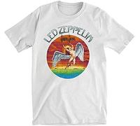 Led Zeppelin Men's Swan Song Sunset T-Shirt White, White, Large