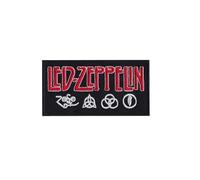 Led Zeppelin Silver Red Patch Badge Embroidered Iron on Applique Patch Accessory