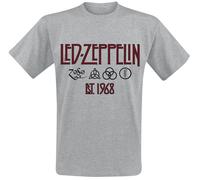 Led Zeppelin Symbols Est. 1968 T-Shirt mottled grey M