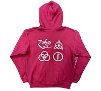 Led Zeppelin Symbols Hoodie in Red | Size: Large Led Zeppelin Red L