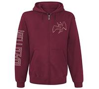 Led Zeppelin Symbols Men's Hooded Jacket Maroon Band Merch, Bands, Maroon, L