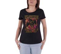 Led Zeppelin T Shirt Black Flames Band Logo Official Womens Skinny Fit Black M