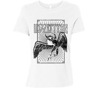 Led Zeppelin T Shirt Icarus Burst Band Logo Official Womens Skinny Fit White XXL