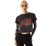 Led Zeppelin T-Shirt Icarus Tour 77 Amplified Womens Charcoal Band Cropped Top