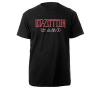 Led Zeppelin - T-Shirt # L Unisex Black # Logo & Symbols