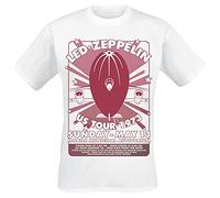 Led Zeppelin T Shirt Mobile Municipal Band Logo Official Mens White L