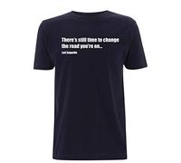 Led Zeppelin T Shirt Stairway to Heaven There's still time to change The road you're on song lyrics quote band gig (Large, Navy Blue)