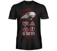 Led Zeppelin T-Shirt UK Tour 1971 Official Band Rock Unisex Adult Boy T-Shirt, uk tour 1971, L