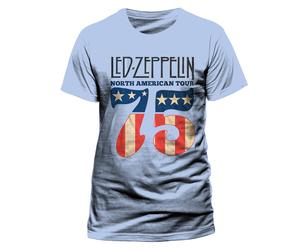 Led Zeppelin T Shirt US Tour 75 Officially Licensed Mens Blue Classic Rock 1975