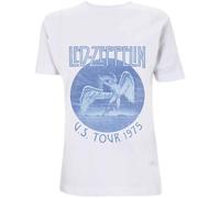 Led Zeppelin Tour '75 Blue Wash Official Tee T-Shirt Mens Unisex (X-Large)