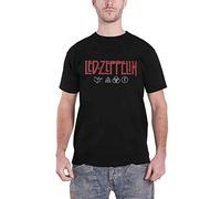 Led Zeppelin Unisex T-Shirt Logo & Symbols (XX-Large) Black