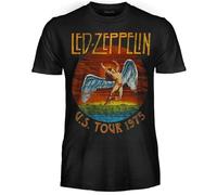 Led Zeppelin U.S. Tour 1975 Official T-Shirt Band Rock Unisex Adult Boy, us tour, XS