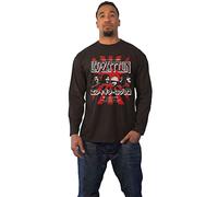 Led Zeppelin Unisex Adult Japanese Burst Cotton Long-Sleeved T-Shirt (L) (Black)