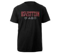 Led Zeppelin Unisex T-Shirt Logo & Symbols (XX-Large) Black