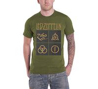 Led Zeppelin Unknown Men's Gold Symbols T-Shirt Olive Green(Size: Large (Mens 40inch- 42inch)) LZTS02MGR03