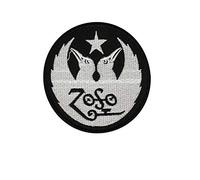 Led Zeppelin Zoso Black Silver Patch Badge Embroidered Iron on Applique Souvenir Accessory