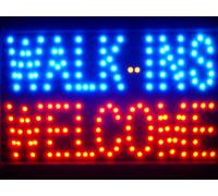 led020-b Walk-ins Welcome OPEN LED Neon Light Sign