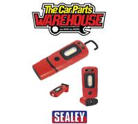 Sealey Rechargeable Inspection Lamp 3W COB LED + LED Torch Li-Po Battery - RED