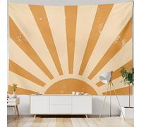 Ledander Retro Sun Rainbow Sunrise Tapestry Boho Wall Hanging Retro Rainbow Sunrise Sunset Aesthetic Tapestry College Bedroom Decor (S-XL)