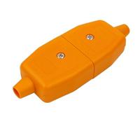 LEDANGEL Inline Plug Socket Connector Set - 2-Pin & 3-Pin Male & Female Rewireable Plugs - 250V 10A Screw Terminal with Snap-Lock & Gold-Plated Pins - Black/White/Orange (3 pin orange)