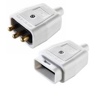 LEDANGEL Inline Plug Socket Connector Set - 2-Pin & 3-Pin Male & Female Rewireable Plugs - 250V 10A Screw Terminal with Snap-Lock & Gold-Plated Pins - Black/White/Orange (3 PIN ORANGE)