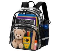 LEDAOU Clear Toddler Backpack Ages 2-5, 12x12x6 Stadium Approved Clear Backpack for Kids, Preschool Daycare Bookbag