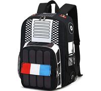 LEDAOU Kids Backpack for Boys Girls Preschool Kindergarten Elementary School Bookbag Toddler School Bag with Chest Strap, Police Car Black, S, Kids Backpack