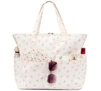 LEDAOU Large Beach Bag with Zip Women's Waterproof Shoulder Bag Tote Bag Shopper Sandproof with Zip Pool Fitness Travel Bag Family, Pink Butterfly Knot6