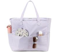 LEDAOU Large Beach Tote Bag Women Waterproof Sandproof Zipper Beach Tote Bag for Pool Gym Grocery Travel with Wet Pocket